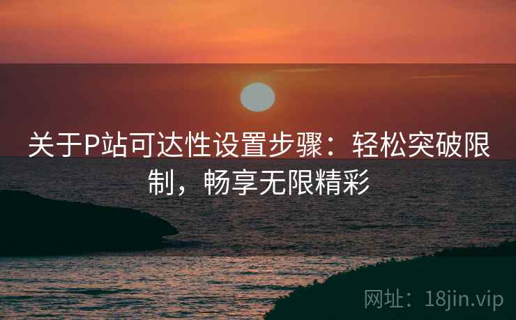 关于P站可达性设置步骤：轻松突破限制，畅享无限精彩