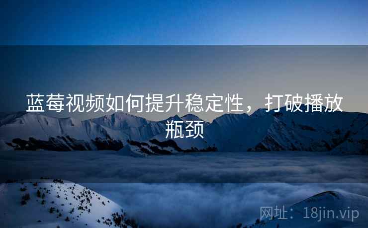 蓝莓视频如何提升稳定性，打破播放瓶颈