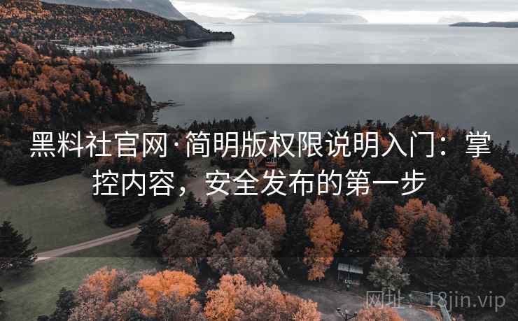 黑料社官网·简明版权限说明入门：掌控内容，安全发布的第一步