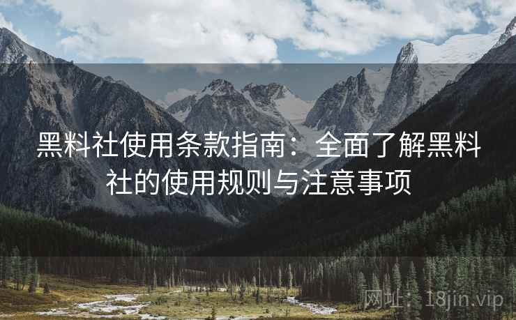 黑料社使用条款指南：全面了解黑料社的使用规则与注意事项