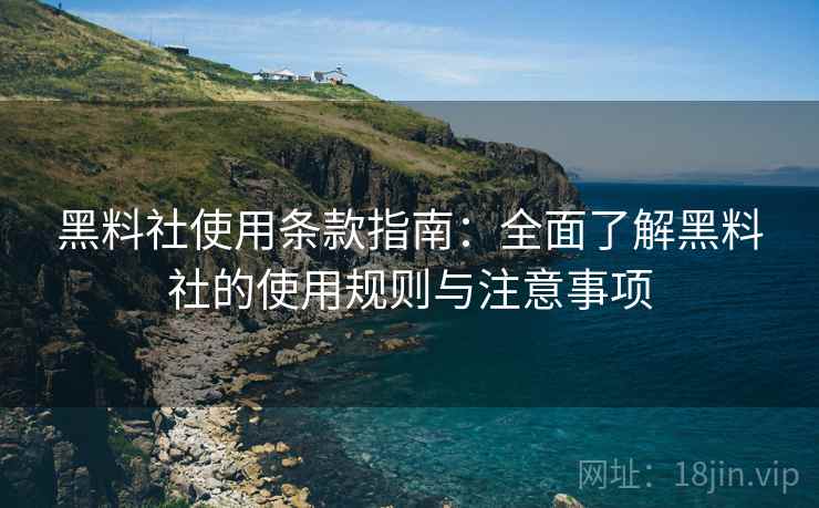 黑料社使用条款指南：全面了解黑料社的使用规则与注意事项