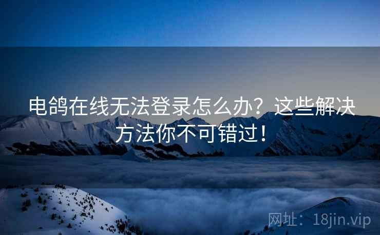 电鸽在线无法登录怎么办？这些解决方法你不可错过！