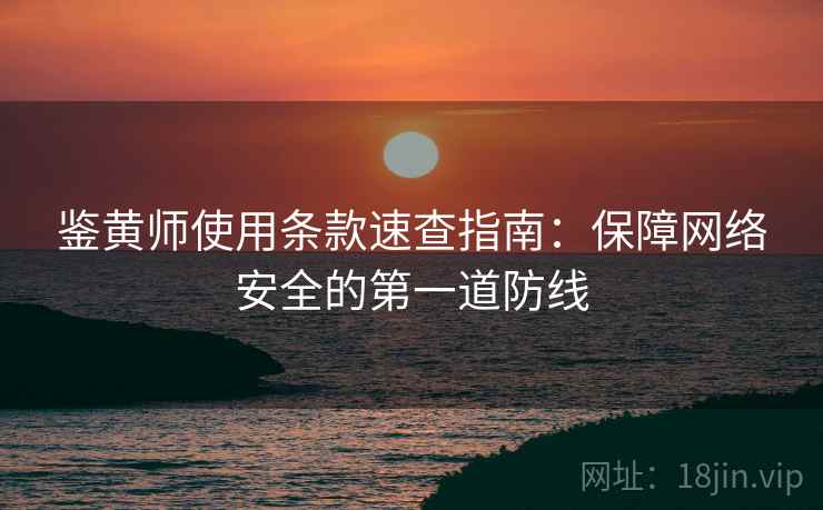 鉴黄师使用条款速查指南:保障网络安全的第一道防线 鉴黄师使用条款速查指南:保障网络安全的第一道防线