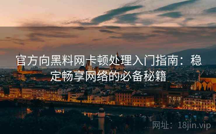 官方向黑料网卡顿处理入门指南：稳定畅享网络的必备秘籍