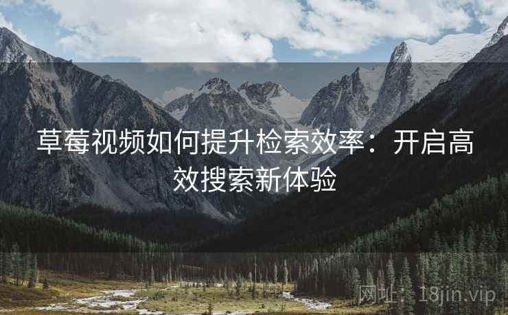 草莓视频如何提升检索效率：开启高效搜索新体验