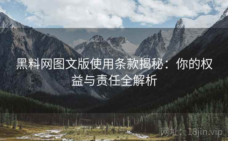 黑料网图文版使用条款揭秘：你的权益与责任全解析