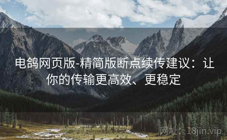 电鸽网页版-精简版断点续传建议：让你的传输更高效、更稳定