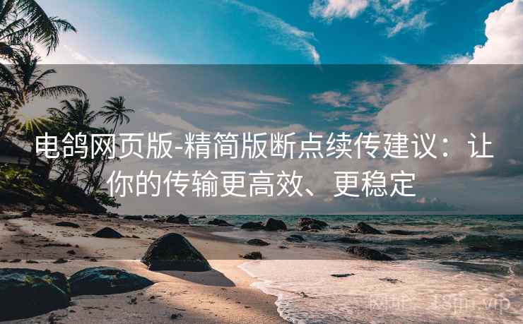 电鸽网页版-精简版断点续传建议：让你的传输更高效、更稳定
