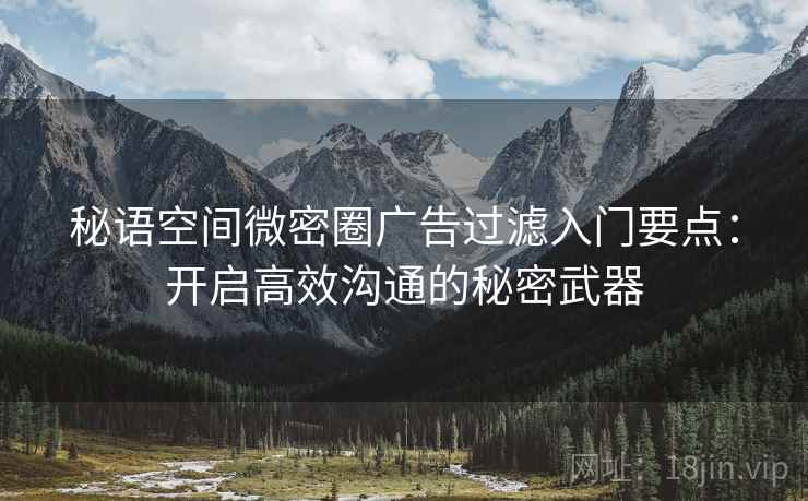 秘语空间微密圈广告过滤入门要点：开启高效沟通的秘密武器