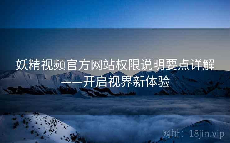 妖精视频官方网站权限说明要点详解——开启视界新体验